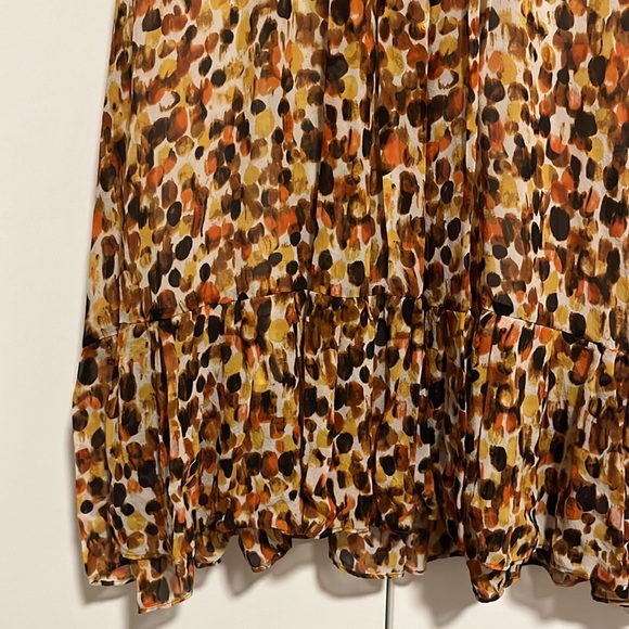 Silk dress with leather straps detailing - Picture 2 of 6